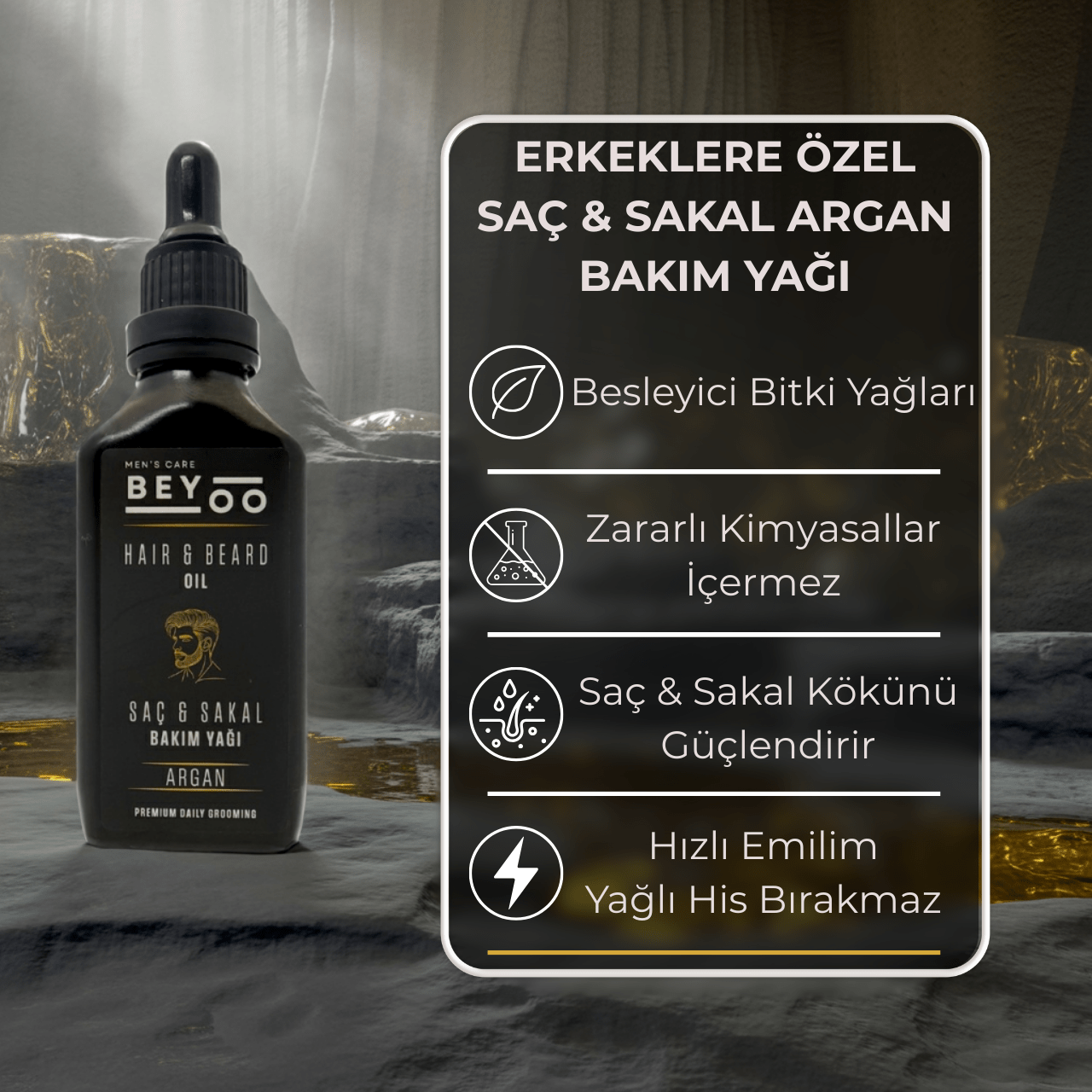 Hair & Beard Oil (Saç & Sakal Bakım Yağı) - Beyoo